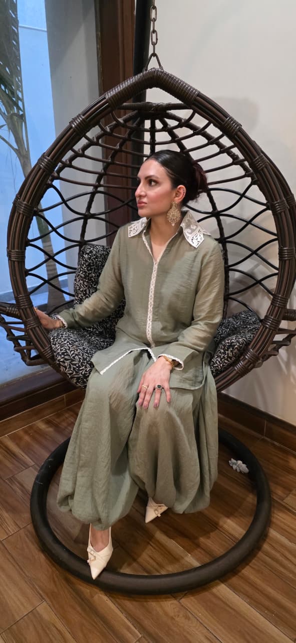 Client wearing Alisho Elevated Luxury by Alishba Kashif Studio